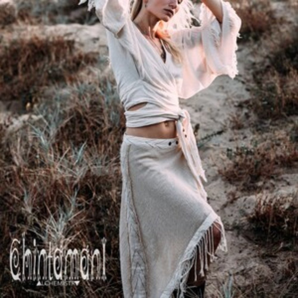 Raw Cotton Boho Tribal Skirt